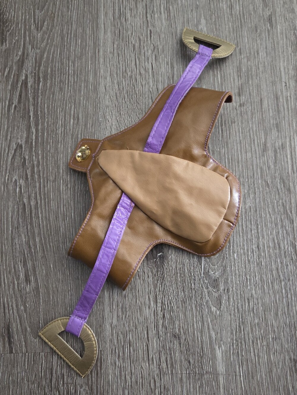 Build A Bear Accessories Horse Soft Saddle Brown Purple With Rhinestone